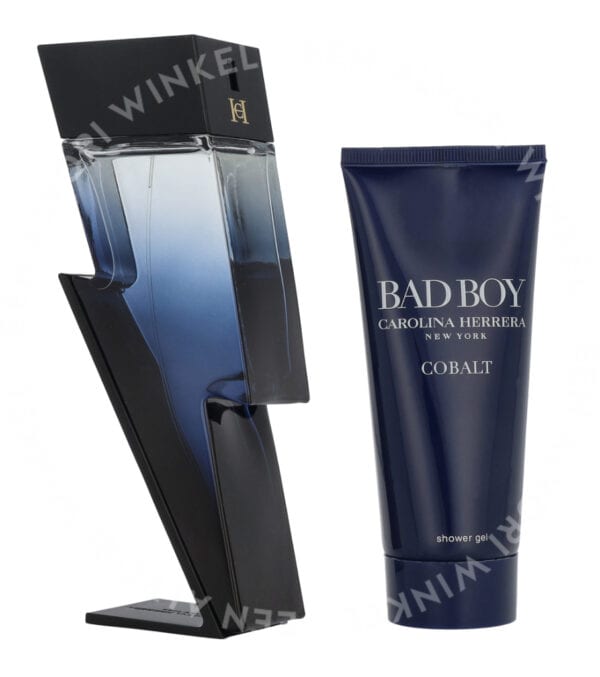 Carolina Herrera Bad Boy Cobalt Giftset 200ml Edp Electrique Spray 100ml/Shower Gel 100ml - Afbeelding 2