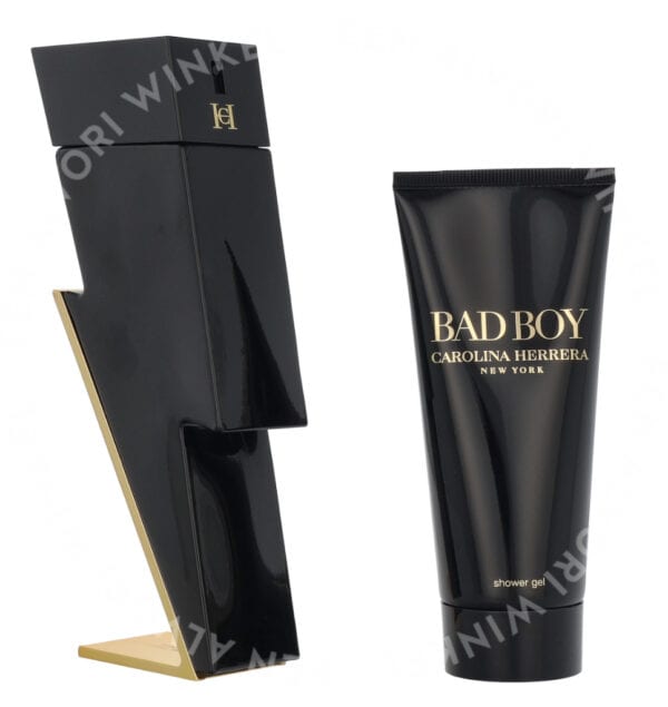Carolina Herrera Bad Boy Giftset 200ml Edt Spray 100 ml/Shower Gel 100ml - Afbeelding 2