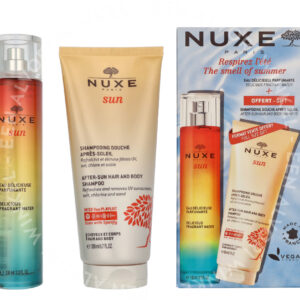 Nuxe Sun The Smell Of Summer Set 300ml Delicious Fragrant Water Spray 100ml/After Sun Hair & Body Shampoo 200ml