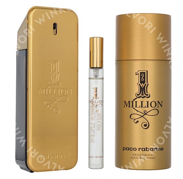 Paco Rabanne 1 Million Giftset 260ml Edt Spray 100 ml/Deo Spray 150 ml/Edt Travel Spray 10ml - Afbeelding 2