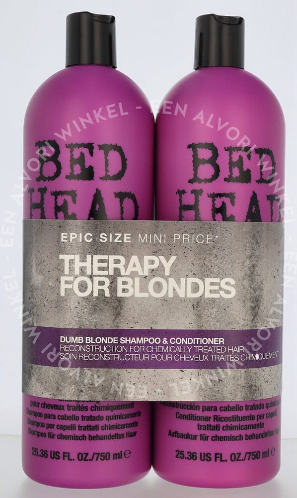 Tigi BH Dumb Blonde Tween Set 1500ml Shampoo 750ml/Conditioner 750ml - Reconstruction For Chemically Treated Hair - Afbeelding 2