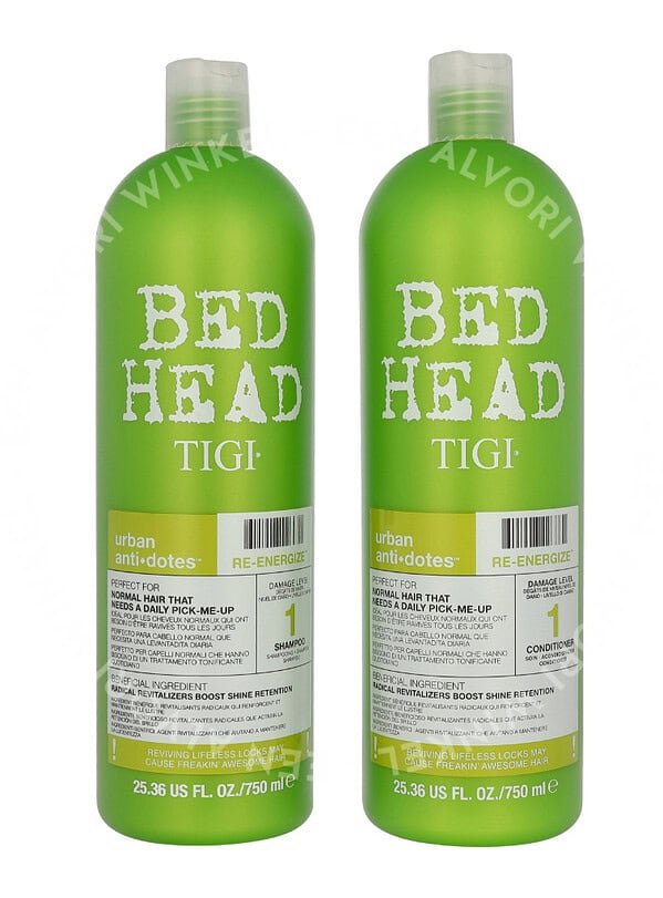 Tigi BH Re-Energize Tween Set 1500ml Shampoo 750ml/Conditioner 750ml - Rehab For Normal Hair