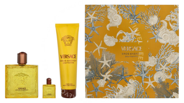 Versace Eros Energy Giftset 250ml Edp Spray 100ml/Bath & Shower Gel 150ml/Mini
