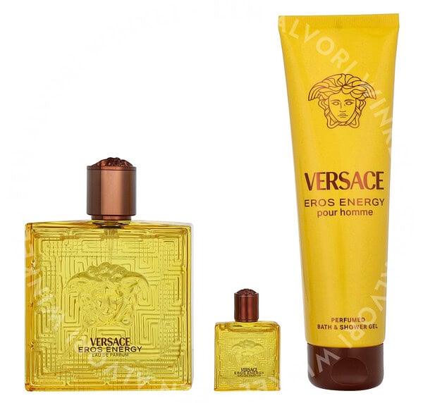 Versace Eros Energy Giftset 250ml Edp Spray 100ml/Bath & Shower Gel 150ml/Mini - Afbeelding 2