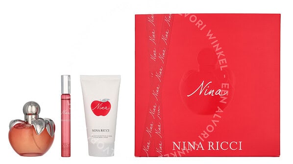 Nina Ricci Nina Giftset 165ml Edt Spray 80ml/Body Lotion 75ml/Edt Rollerball 10ml