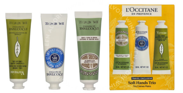 L'Occitane Soft Hands Trio Set 90ml Almond Delicious 30ml / Shea Butter 30ml / Verveine Cooling 30ml