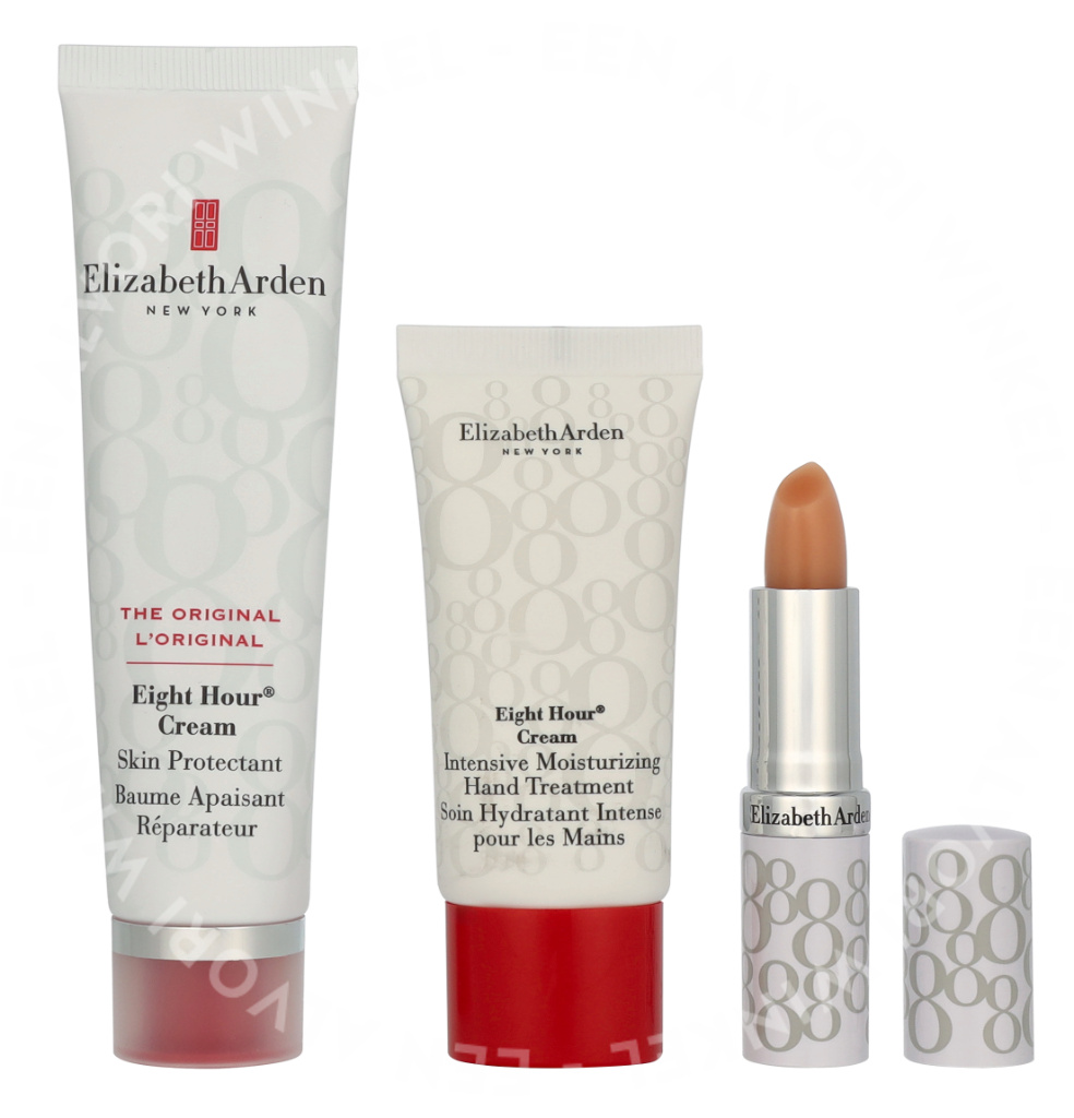 E.Arden Eight Hour Nourishing Skin Essentials Giftset 83.7ml Skin Protector 50ml/Lipstick 3.7g/Hand Cream 30ml - Afbeelding 3