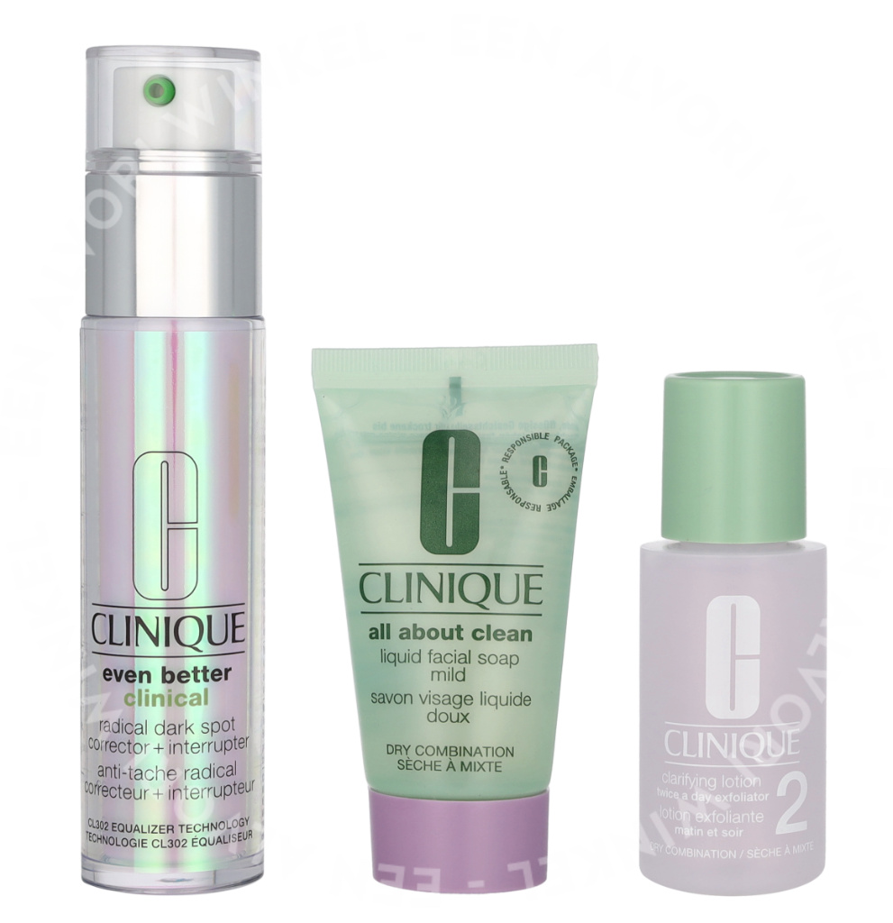 Clinique Beauty Routine Anti Stains Set 90ml Even Better Serum 30ml/AAC Soap Mild 30ml (promo)/Clarifying Lotion 2 30ml (promo) - Afbeelding 3