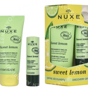 Nuxe Sweet Lemon Kit 34ml Softening Lip Stick 4g/Hand And Nail Cream 30ml