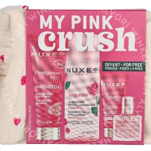 Nuxe Pink Crush Travel Kit 200ml Micellar Water 100ml/Mask 75ml/Gel-Cream 15ml/Oil 10ml