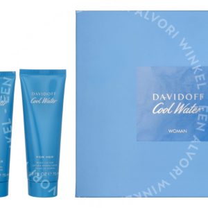 Davidoff Cool Water Woman Giftset 250ml Edt Spray 100ml/Body Lotion 75ml/Shower Gel 75ml