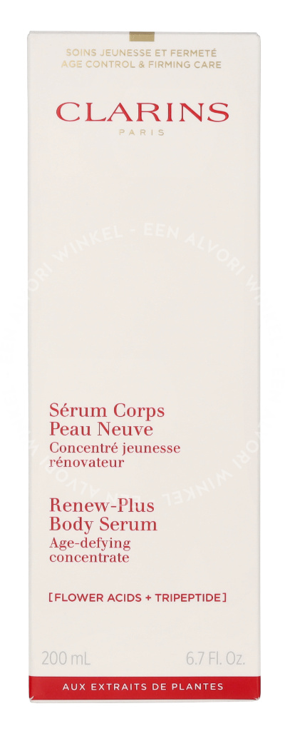 Clarins Renew-Plus Body Serum Flower Acids + Tripeptide 200ml - Afbeelding 2
