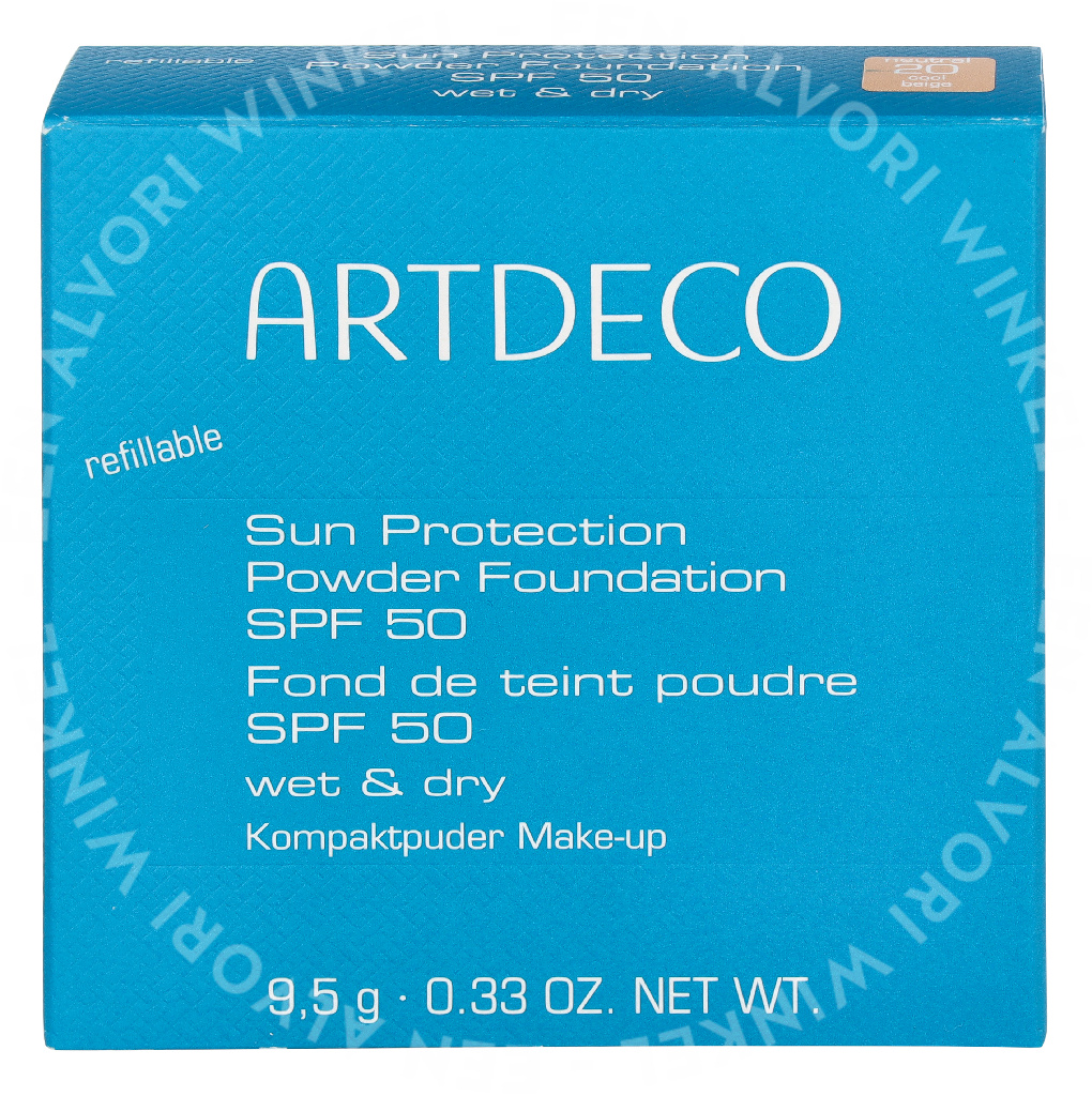 Artdeco Sun Protection Powder Wet&Dry SPF50 9.5g #20 Cool Beige - Afbeelding 2