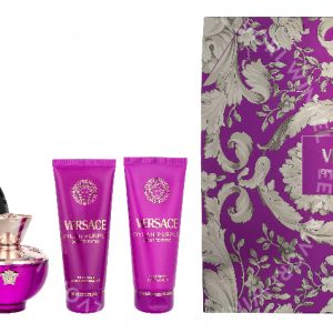 Versace Dylan Purple Pour Femme Giftset 300ml Edp Spray 100ml/Body Lotion 100ml/Shower Gel 100ml /Bag