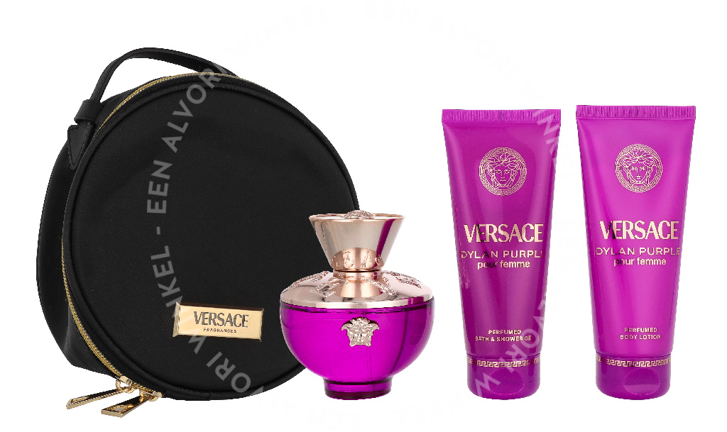 Versace Dylan Purple Pour Femme Giftset 300ml Edp Spray 100ml/Body Lotion 100ml/Shower Gel 100ml /Bag - Afbeelding 3