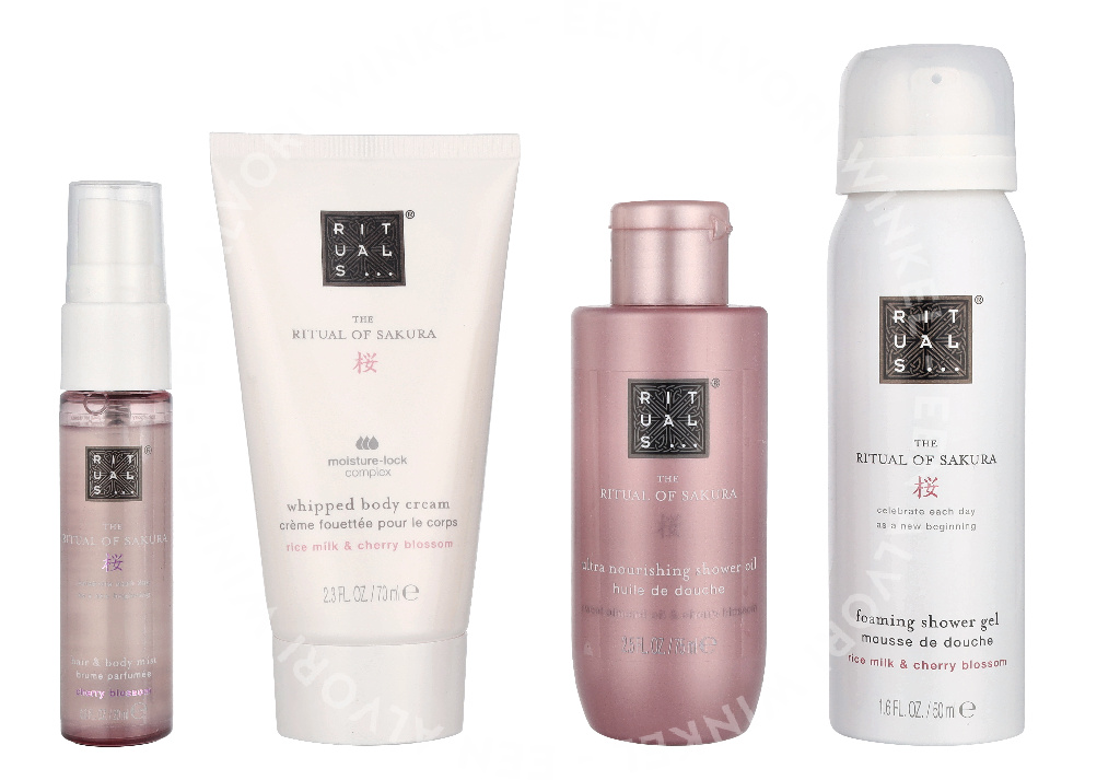 Rituals Sakura Small Giftset 215ml Foaming Shower Gel 50ml/Shower Oil 75ml/Body Cream 70ml/Hair & Body Mist 20ml - Afbeelding 3
