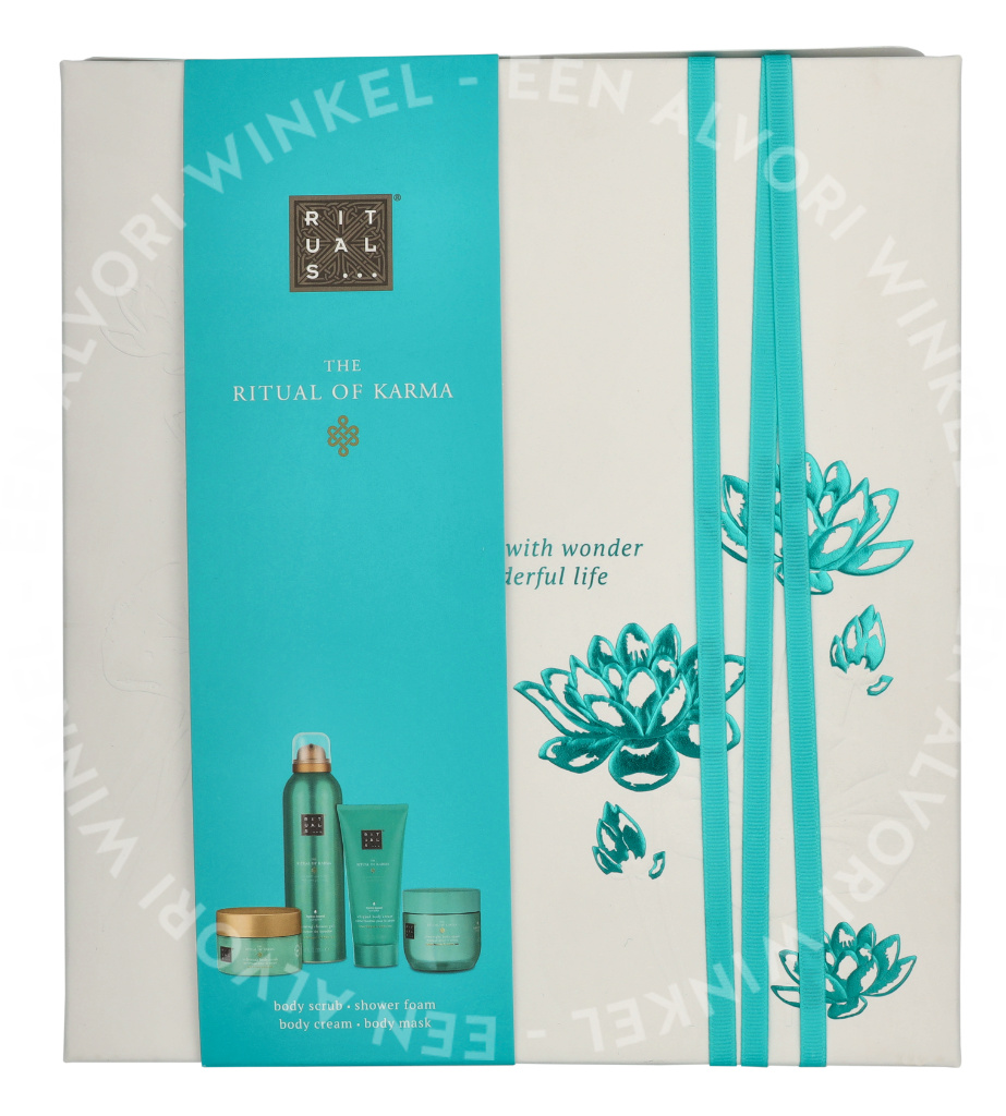 Rituals Karma Medium Giftset 550ml Foaming Shower Gel 200ml / Salt Body Scrub 125g / Body Mask 125ml / Whipped Body Cream 100ml - Afbeelding 2