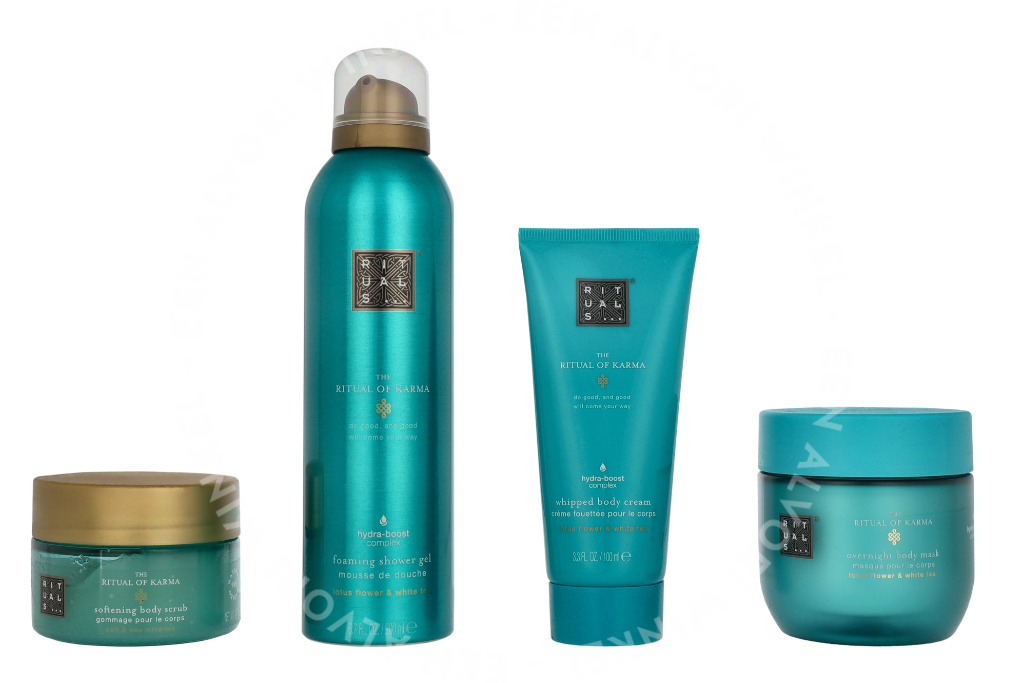 Rituals Karma Medium Giftset 550ml Foaming Shower Gel 200ml / Salt Body Scrub 125g / Body Mask 125ml / Whipped Body Cream 100ml - Afbeelding 3
