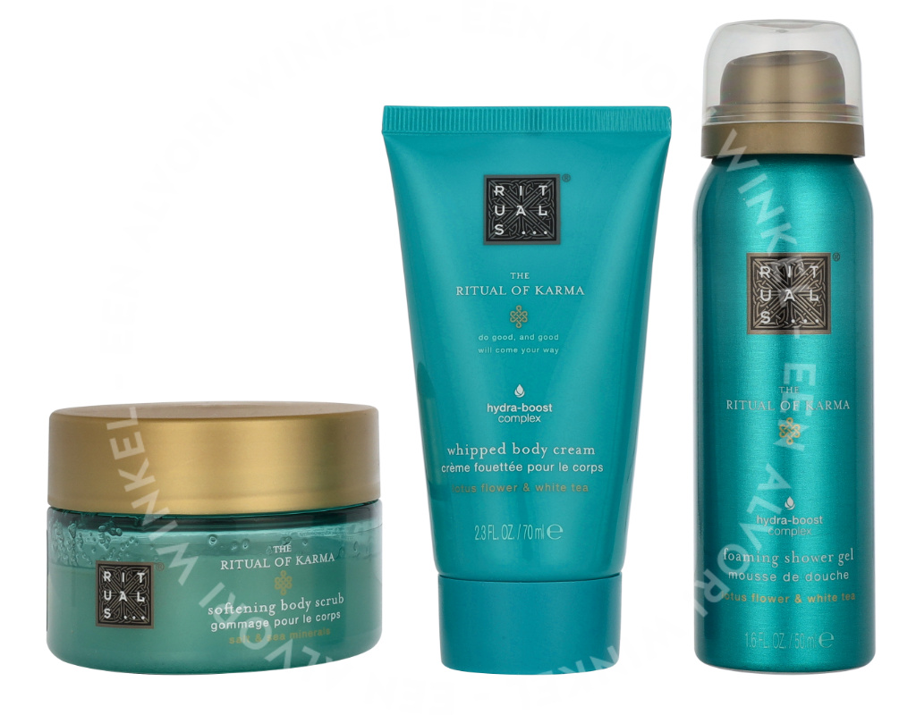Rituals Karma Trial Set 245ml Foaming Shower Gel 50ml/Body Scrub 125g/Body Cream 70ml - Afbeelding 2