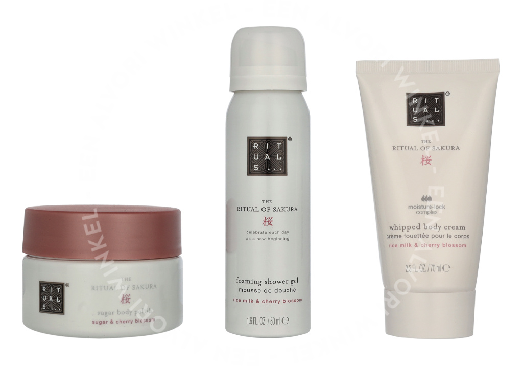 Rituals Sakura Trial Set 245ml Foaming Shower Gel 50ml/Body Scrub 125g/Body Cream 70ml - Afbeelding 2
