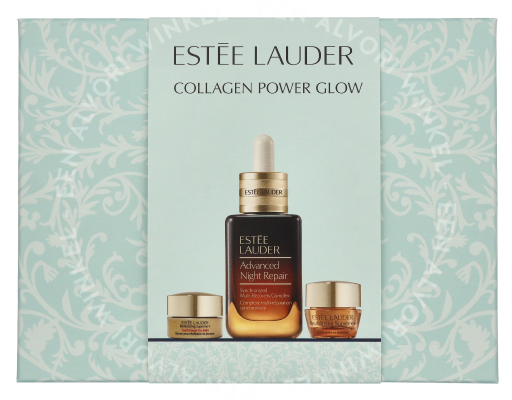E.Lauder Collagen Power Glow Set 58ml Night Repair 50ml,/Revitalizing Supreme + Youth Power Eye Balm 3ml/Revitalizing Supreme/Youth Power Creme 5ml, - Afbeelding 2