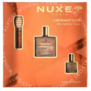 Nuxe The Infinite Glow Giftset 70ml Huile Prodigieuse 50ml/Huile Prodigieuse 10ml/Reve De Miel Lip Honey 10ml