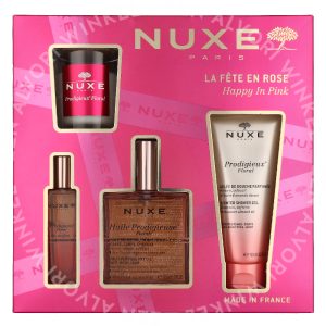 Nuxe La Fete En Rose Giftset 275ml Huile Prodigieuse Florale 100ml/Prodigieux Floral Shower Gel 100ml/Prodigieux Floral Le Parfum 15ml/Prodigieux Floral Candle 60gr