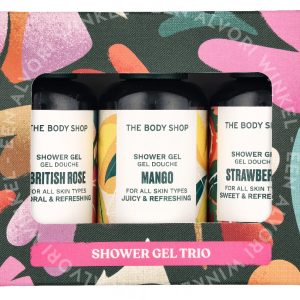 The Body Shop G1 Shower Gel Trio Set 180ml Pink Grapefruit Shower Gel 60ml/Strawberry Shower Gel 60ml/British Rose Shower Gel 60ml