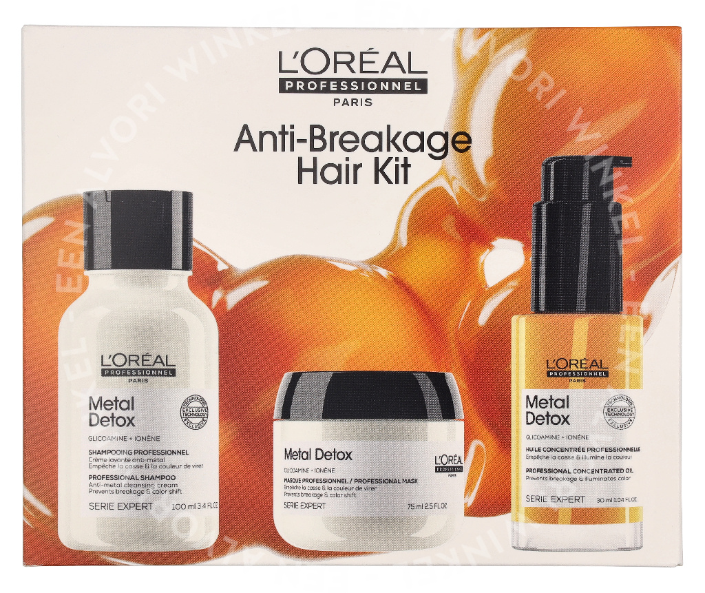 L'Oreal Serie Expert Metal Detox Set 205ml Shampoo 100ml/Mask 75ml/Oil 30ml - Afbeelding 2