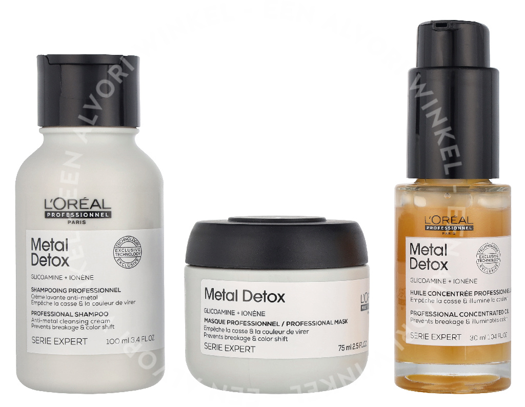 L'Oreal Serie Expert Metal Detox Set 205ml Shampoo 100ml/Mask 75ml/Oil 30ml - Afbeelding 3