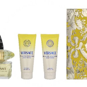 Versace Yellow Diamond Giftset 290ml Edt Spray 90ml/Bath & Shower Gel 100ml/Body Lotion 100ml/Make-Up Case