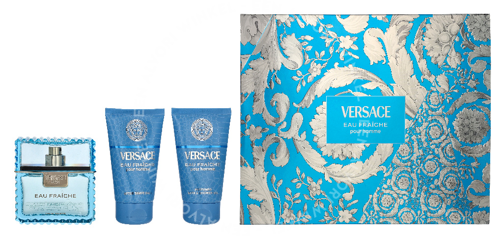 Versace Eau Fraiche Giftset 150ml Edt Spray 50ml/Bath & Shower Gel 50ml/Aftershave Balm 50ml