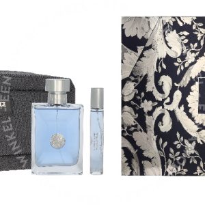 Versace Pour Homme Giftset 110ml Edt Spray 100ml/Edt Spray 10ml/Black Trousse