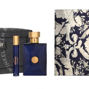 Versace Dylan Blue Pour Homme Giftset 110ml Edt Spray 100ml/Edt Spray 10ml/Black Trousse