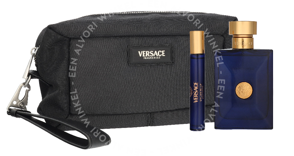 Versace Dylan Blue Pour Homme Giftset 110ml Edt Spray 100ml/Edt Spray 10ml/Black Trousse - Afbeelding 3