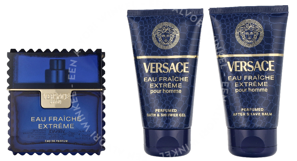 Versace Eau Fraiche Extreme Giftset 150ml Edp Spray 50ml/Bath & Shower Gel 50ml/Aftershave Balm 50ml - Afbeelding 3