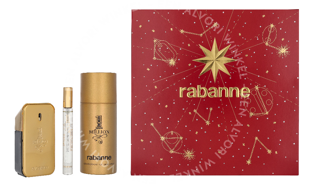 Paco Rabanne 1 Million Giftset 210ml Edt Spray 50ml/Deo Spray 150ml/Edt Spray 10ml