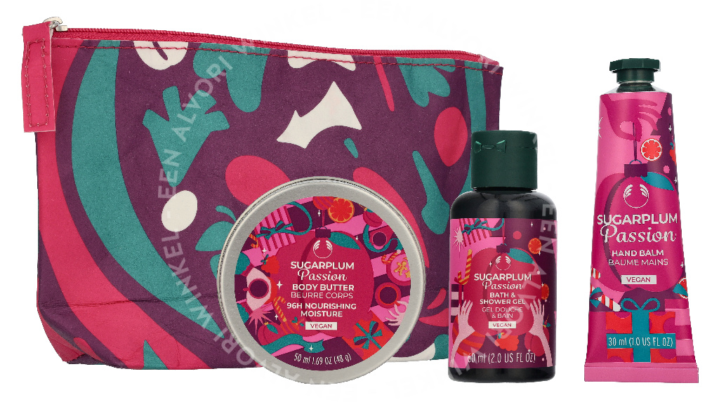 The Body Shop G2 Mini Love & Plums Giftset 110ml Shower Gel 60ml/Body Butter 50ml/Ramie Bath Lily - Afbeelding 2