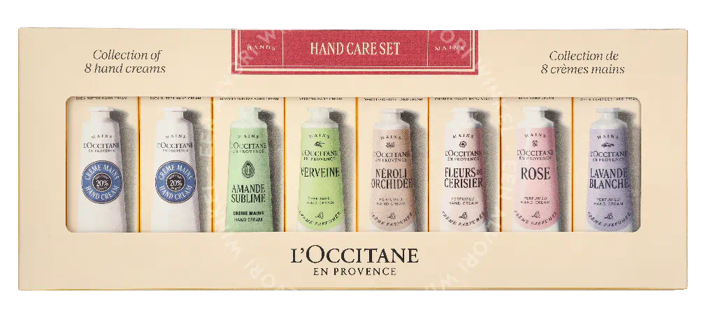 L'Occitane Hand Care Set 240ml 8x30ml - Hand Cream - 2x Karite/Rose/Fleurs De Cerisier/Lavande Blanche/Néroli Orchidee/Amande Sublime/Verveine