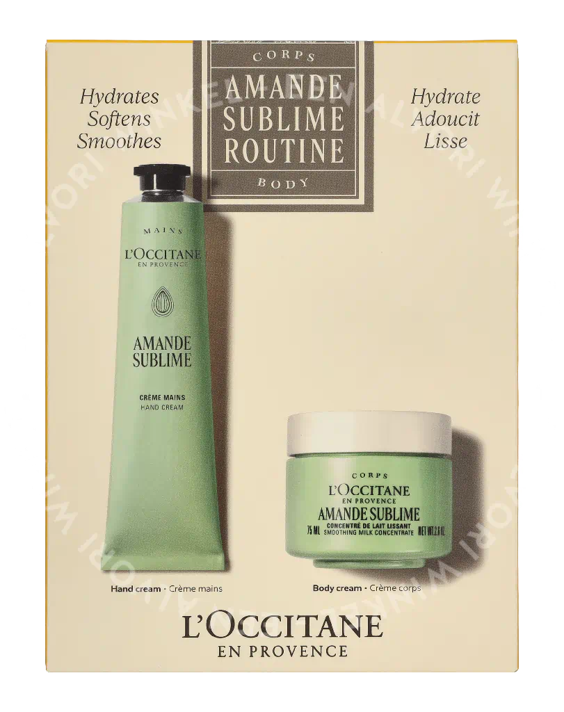 LOccitane Amande Almond Body Routine Kit 150ml Milk Concentrate75ml/Hand Cream75ml