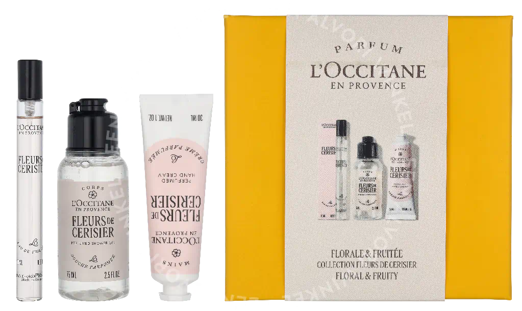 L'Occitane Fleurs De Cerisier Routine Giftset 115ml Hand Cream 30ml/Shower Gel 75ml/Edt Spray 10ml