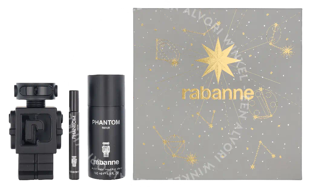 Paco Rabanne Phantom Giftset 160ml Parfum Spray 100ml/Deo Spray 150ml/Parfum Spray 10ml
