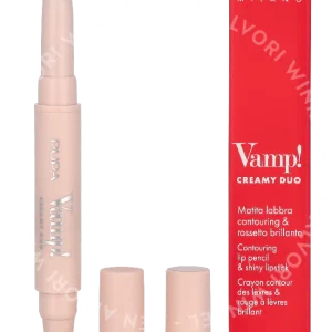 Pupa Vamp! Creamy Duo Lip Pencil 1g #19 Vibrant Rose - Lipstick 0,8gr/Lip Pencil 0,2gr