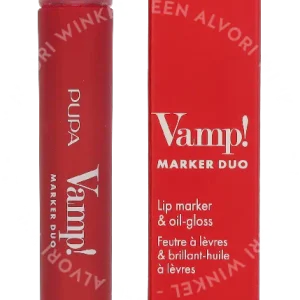 Pupa Vamp! Marker Duo 4ml #004 Spicy Raspberry / lip marker 1,4ml / lip gloss 2,6ml