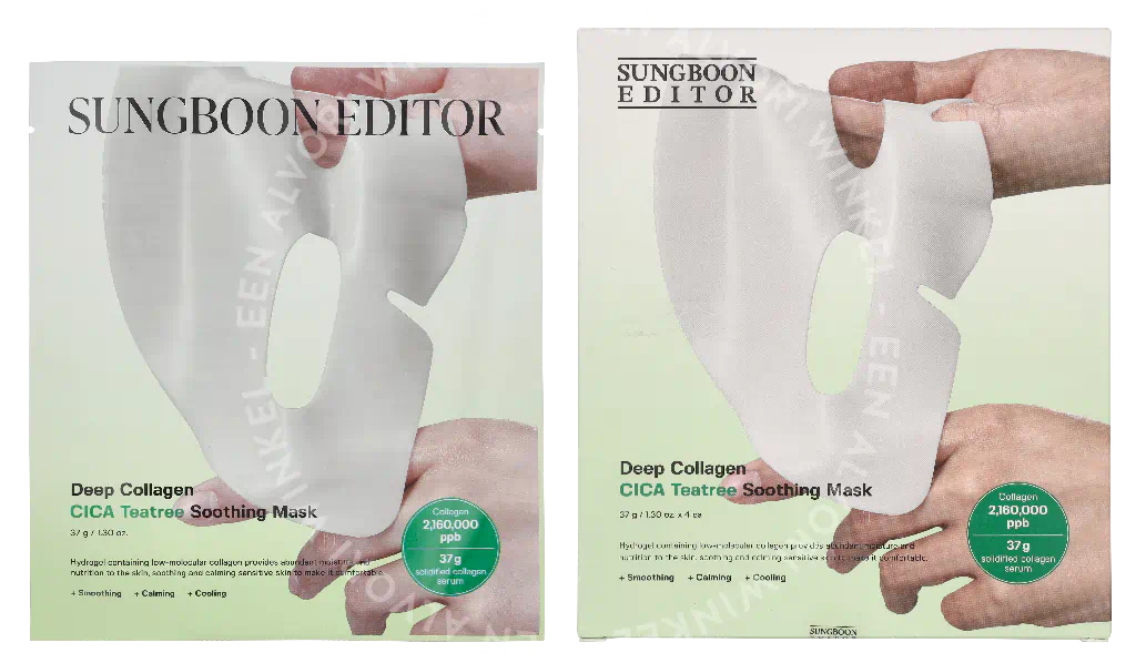 Sungboon Editor Deep Collagen Cica Teatree Soothing Mask 148g 37g x 4 pieces