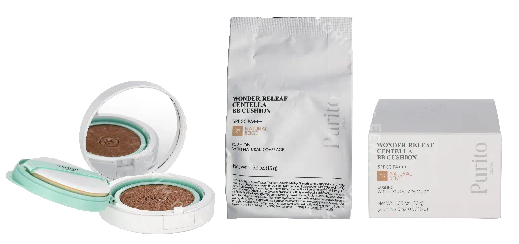 Purito Seoul Wonder Releaf Centella BB Cushion Duo Set 30g #23 Natural Beige 2x15g