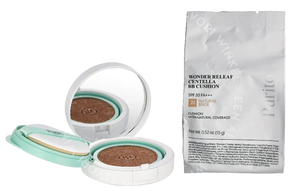 Purito Seoul Wonder Releaf Centella BB Cushion Duo Set 30g #23 Natural Beige 2x15g - Afbeelding 3
