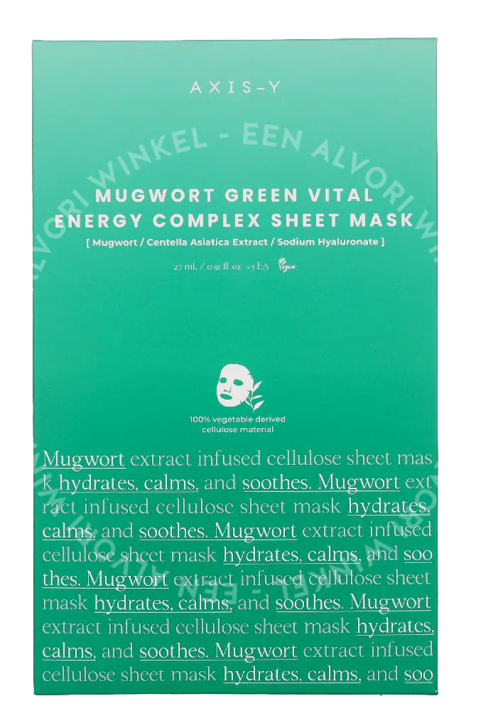 Axis-Y Mugwort Green Vital Engery Complex Sheet Mask 27ml - Afbeelding 2