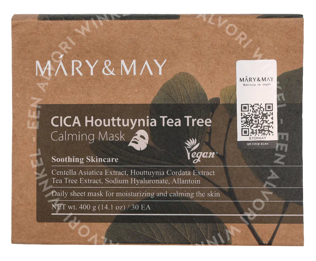 Mary & May Cica Houttuynia Tea Tree Calming Mask 400g 30 Sheets - Afbeelding 2