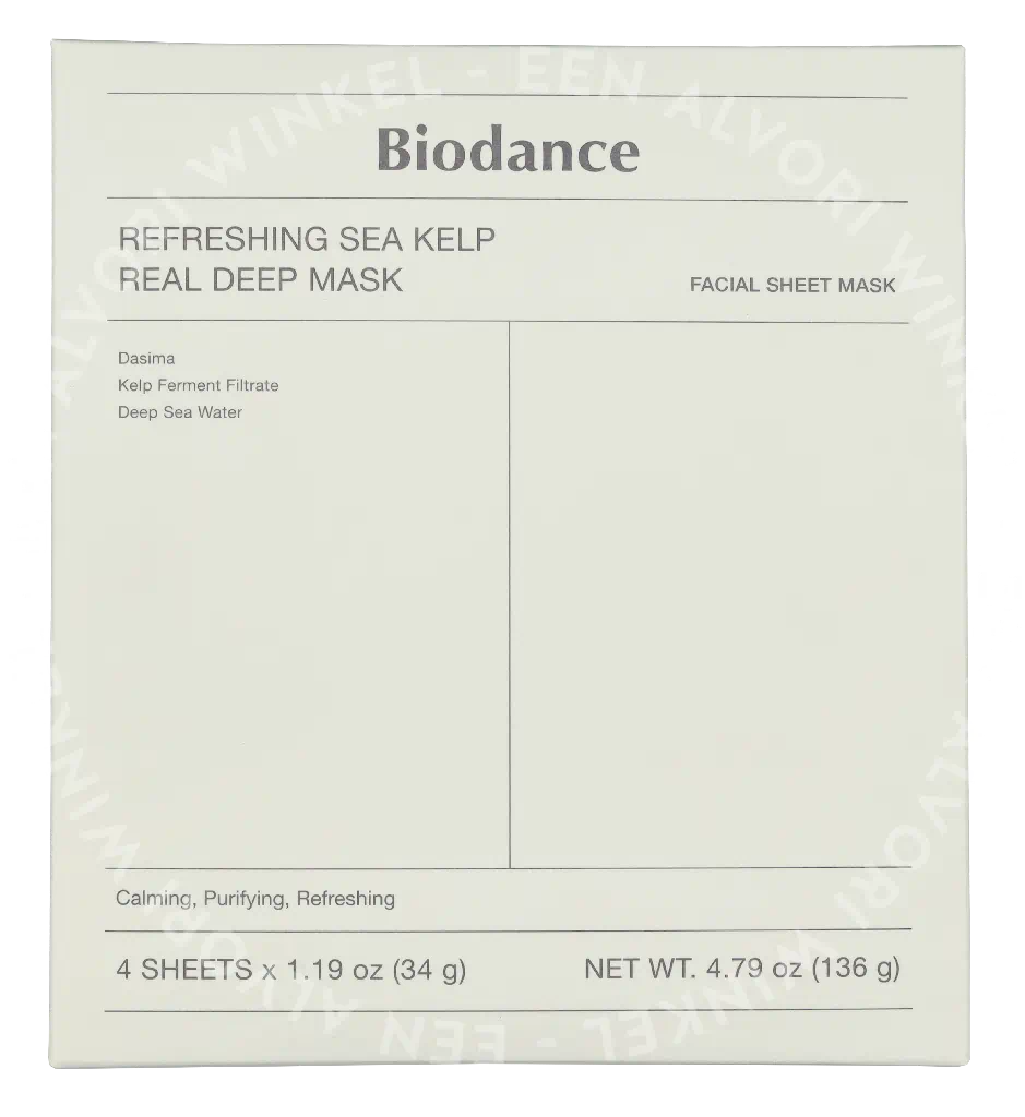 Biodance Refreshing Sea Kelp Real Deep Mask Pack 136g 4x34gr - Afbeelding 2